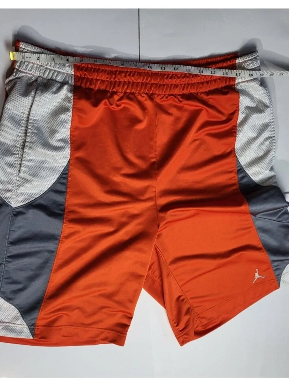 Vtg Nike Air Jordan Durasheen Mens Orange & Gray Athletic Shorts Y2k XL
